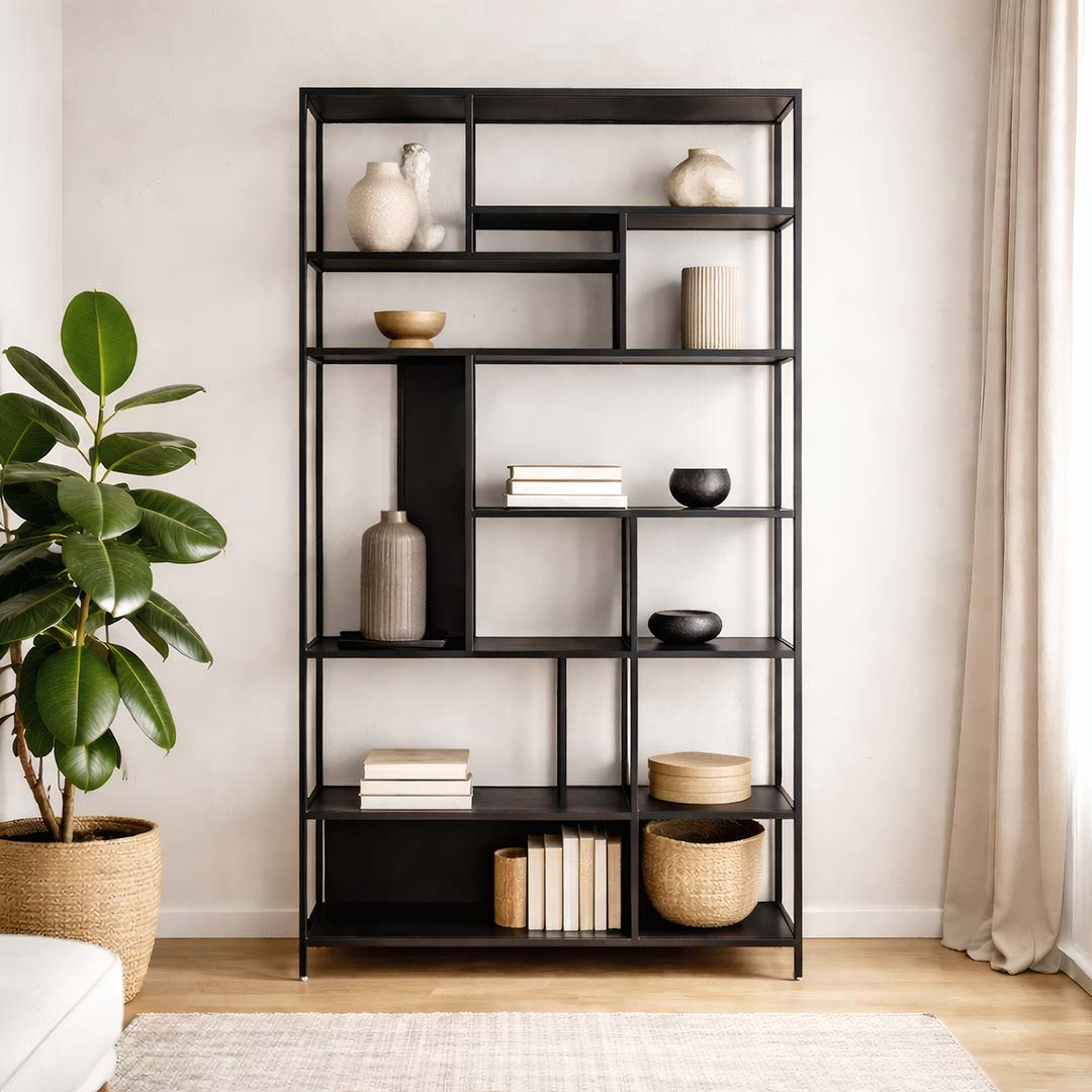 Modulax, boekenrek, boekenkast, metalen kast, metalen rek